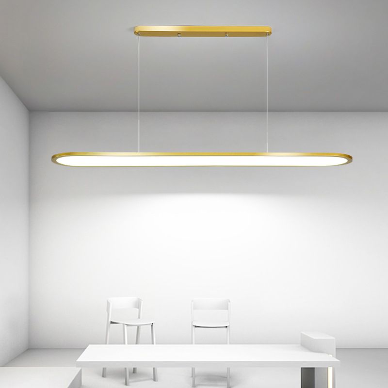Ovaal eenvoud eiland hanger minimalistisch eetkamer metalen led 1-licht eilandlicht