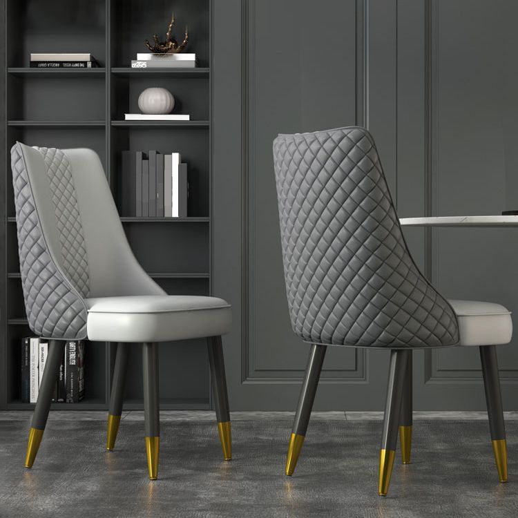 Industrial Style Dining Chairs Faux Leather Kitchen Chairs with Wood Legs