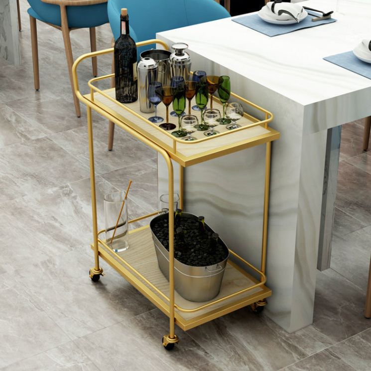 Modern 27.17"W Rolling Prep Table Metal Prep Table for Home Use