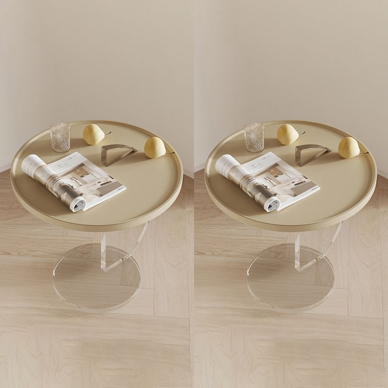 Contemporary Round Side End Table Plastic Pedestal Sofa Side Accent Table