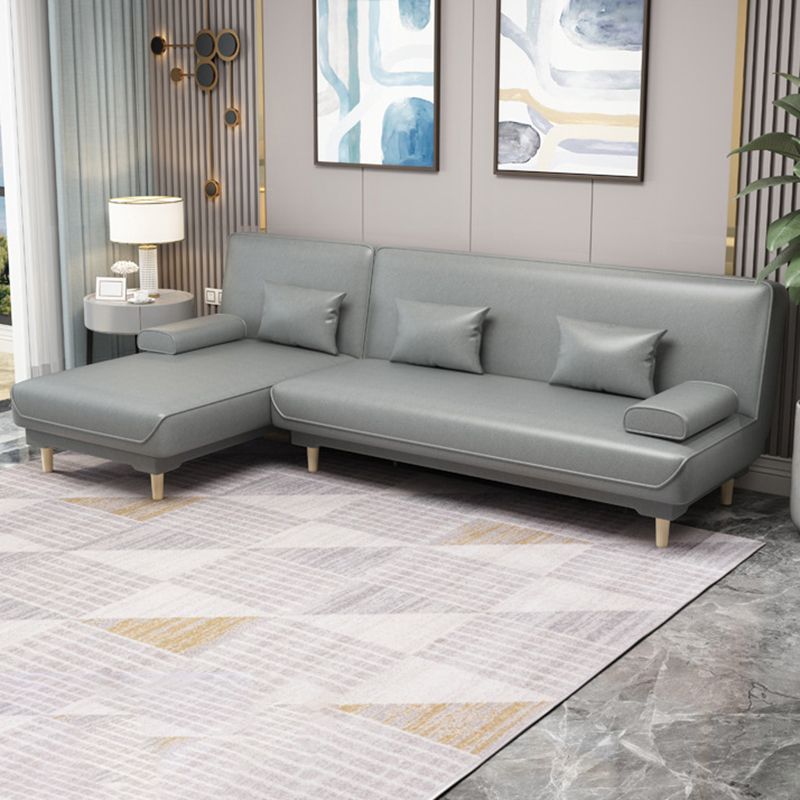 Modern Fabric/Faux Leather Sofa with Pillow Top Arm for Living Room