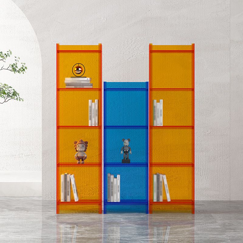 Closed Back Plastic Bookcase Scandinavian Style Bookshelf for Home Office Study Room