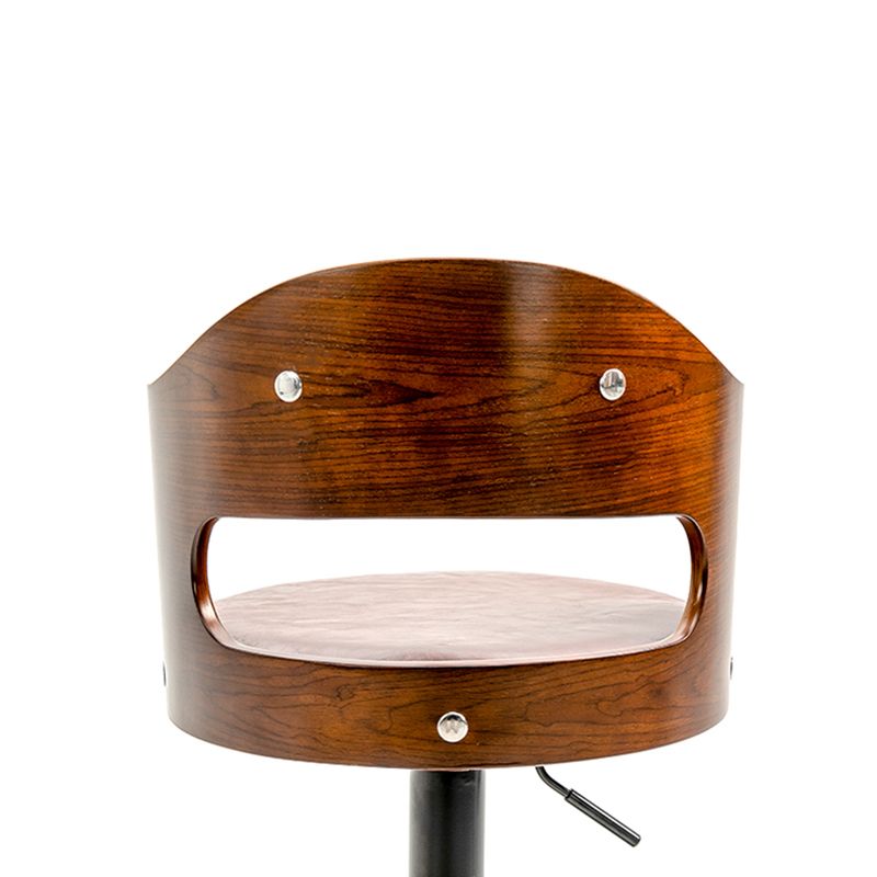 Modern Backrest Liftable Stool Iron Household Bar Stool with Cushion and Pedal