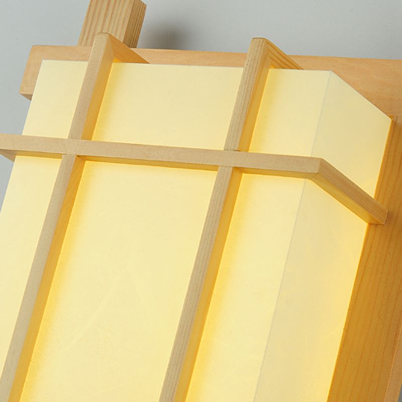 Modern Style Wall Mount Light 1-Light LED Wooden Wall Sconce Light for Living Room