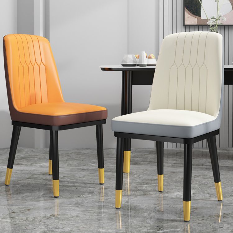 Chaise de salle à manger en métal de Style scandinave, chaise de salle à manger Parsons sans accoudoirs pour la maison