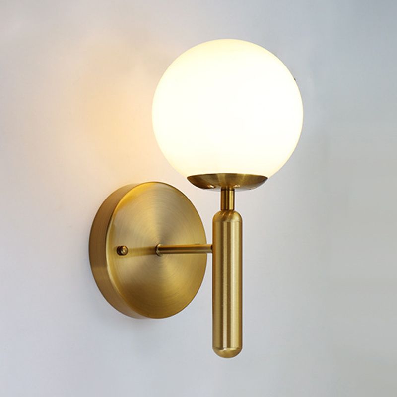 Modern Creative Globe Wall Lamp Wrought Iron Indoor Wall Sconce with Glass Shade