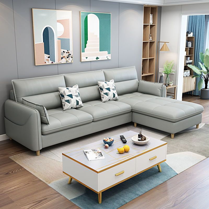 Scandinavian Modular Sofa with Pillow Top Arm and Storage for 3 People