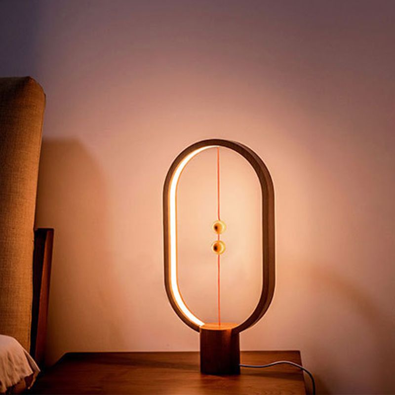 Modern Style Geometry Shape Table Light Metal 1 Light Nightstand Lamps for Bedside