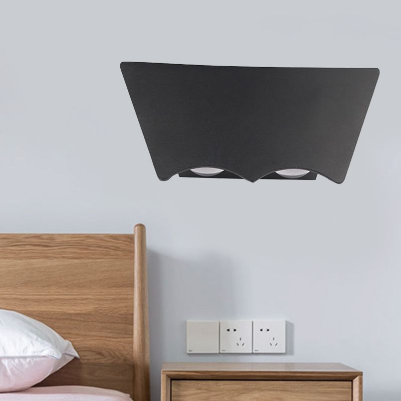 Lámpara de montaje de pared de metal LED de pared geométrica negra de pared de metal moderna en luz cálida/blanca
