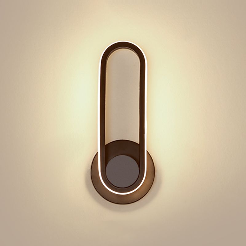 1-Light Ellipse Wall Mount Light Modern Style Metal Wall Mount Lighting