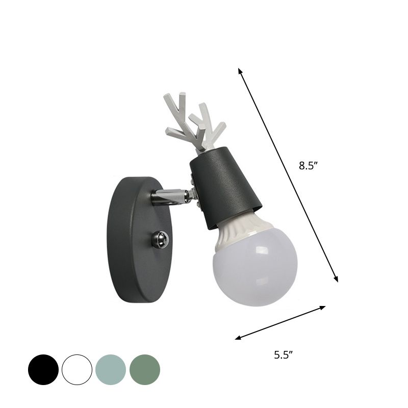 Polygon Cage/Antler Lampada da parete da letto Metallic 1 Testa Nordic Regolabile Lampada a parete in nero/Blu/Bianco