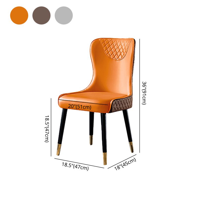 Sillas de comedor de cuero de PU de estilo contemporáneo Silla con respaldo tapizado para cocina
