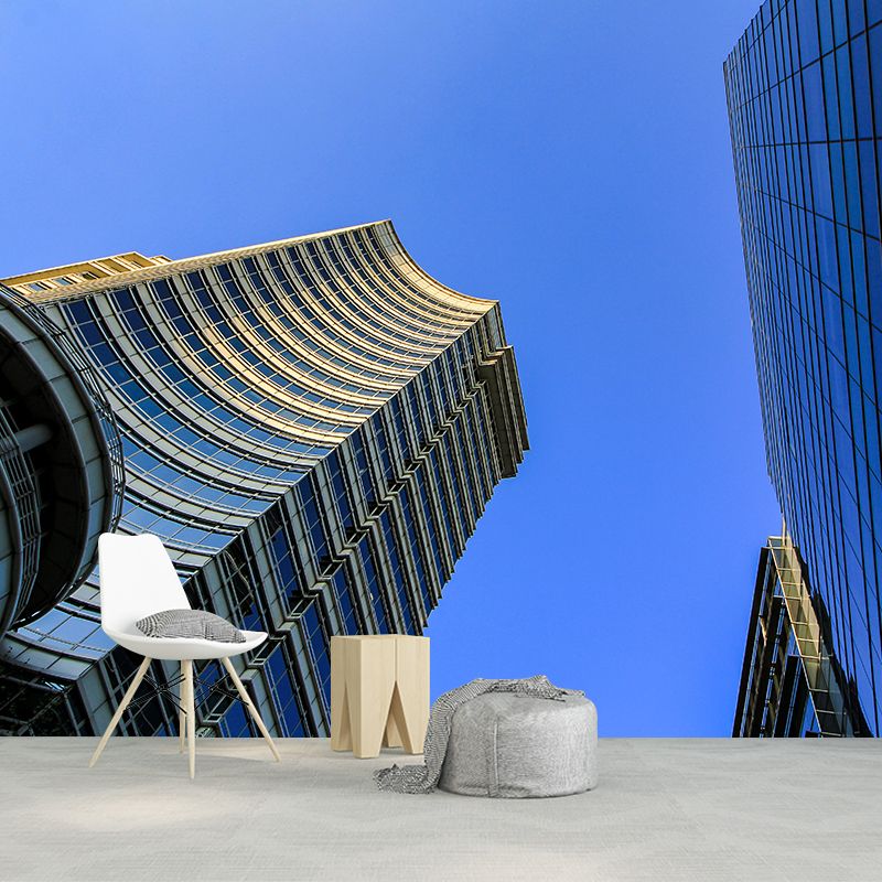 Urban Building Wall Decor for Office and Meeting Room, Stain-Resistant Murals