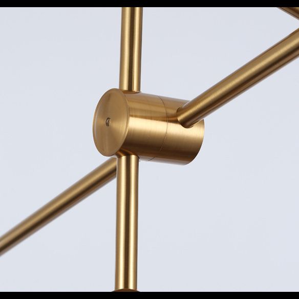 Minimalistischer Kronleuchter postmoderner Stil Open Lampe Design Geometrische Linien Gerade Stange hängen Licht