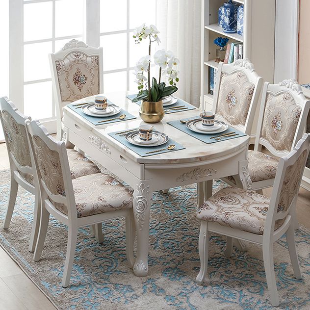 Victorian Dining Room Set Standard Height with Rectangle Top 4 Legs Base Dining Furniture