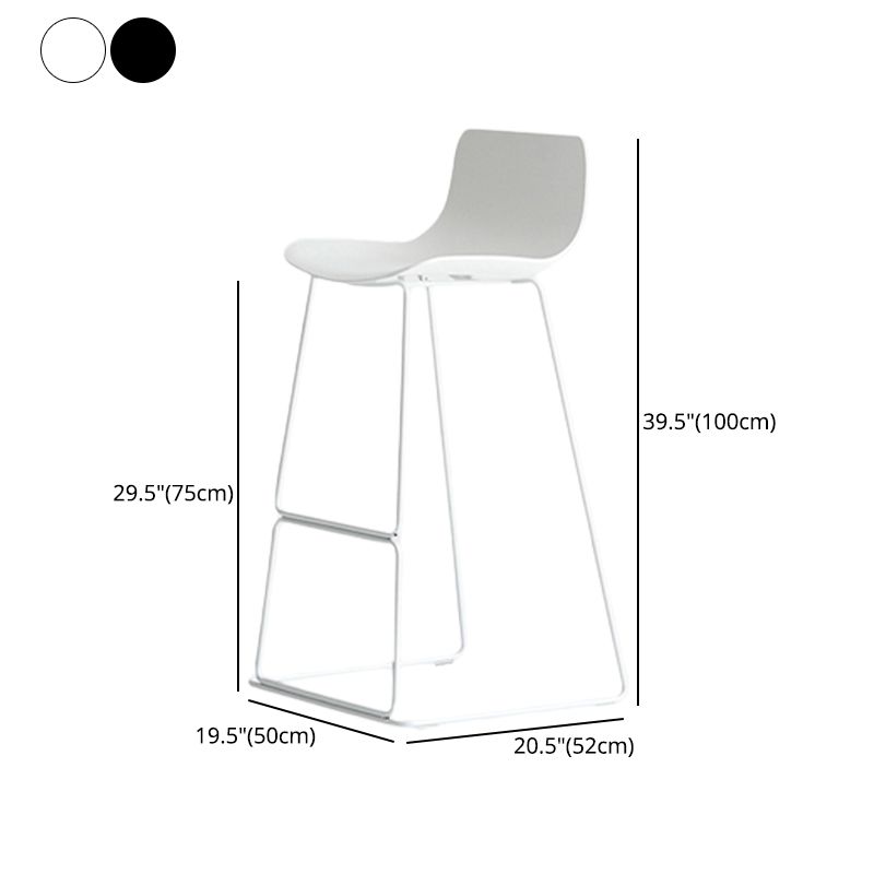 Modern Style Plastic Armless Stools Low Back Counter Stools with Metal Base