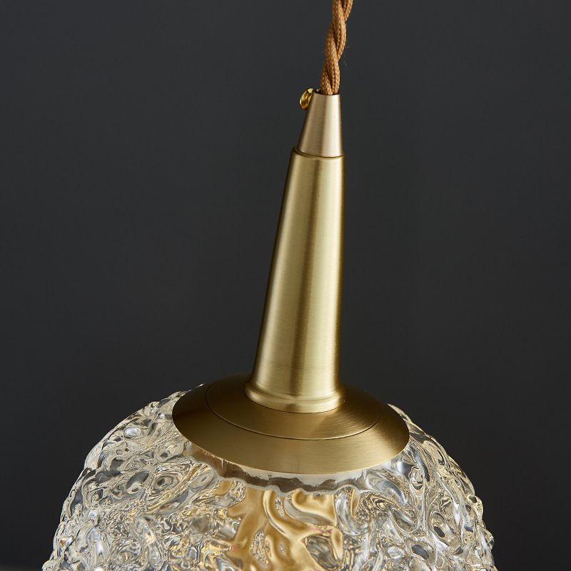 Crystal Spherical Pendant Ceiling Light Modern Style Gold Ceiling Suspension Lamp