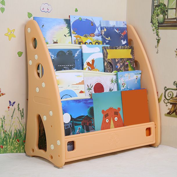 Contemporary Plastic Bookshelf Freestanding Open Back Storage Bookcase