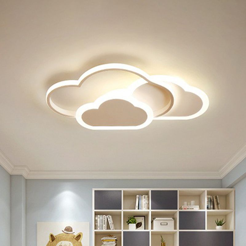 Iluminación de montaje en la nube metálica Iluminación Minimalista de montaje de LED blanco para niños