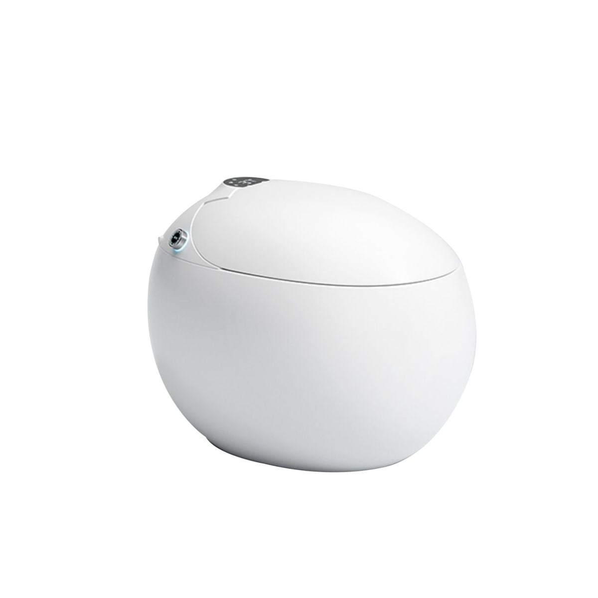 Contemporary White Round Floor Mount Bidet with Heated Seat Vitreous China Bidets