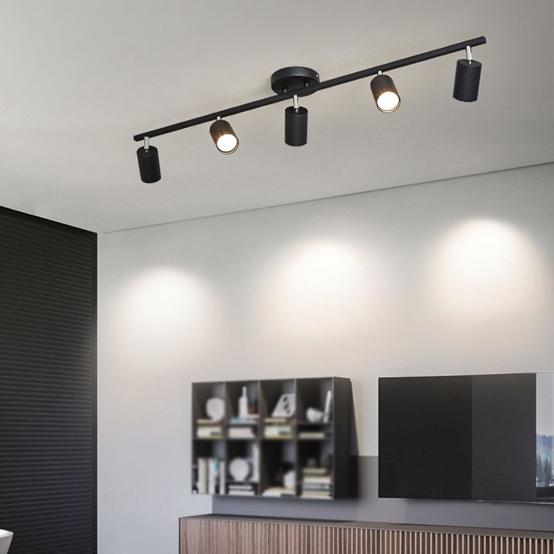 Contemporary Ceiling Light Multi - Light Ceiling Semi Flush in Black / White