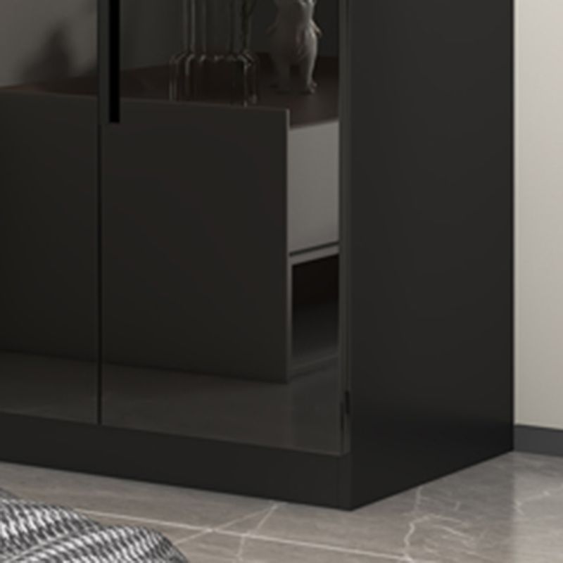 Modern Style Wardrobe Black Colour Glass Wardrobe Closet for Bedroom