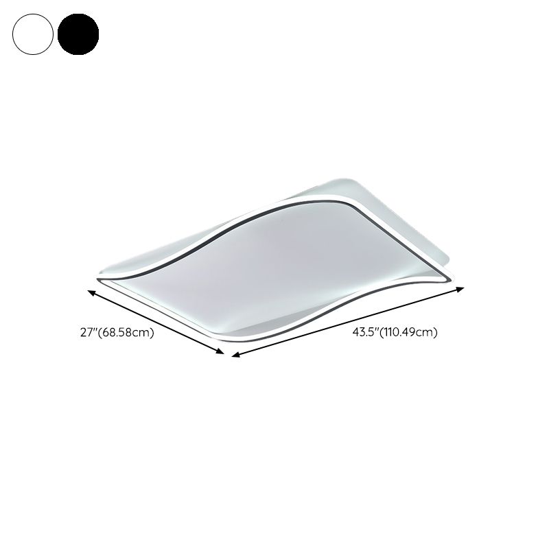 Rectangle Flush Light Modern Metal Flush Mount Light Fixture