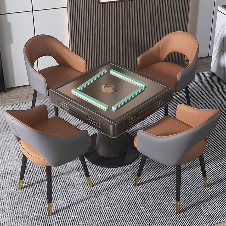 Inicio Sillón escandinavo Silla tapizada de comedor de metal con respaldo abierto