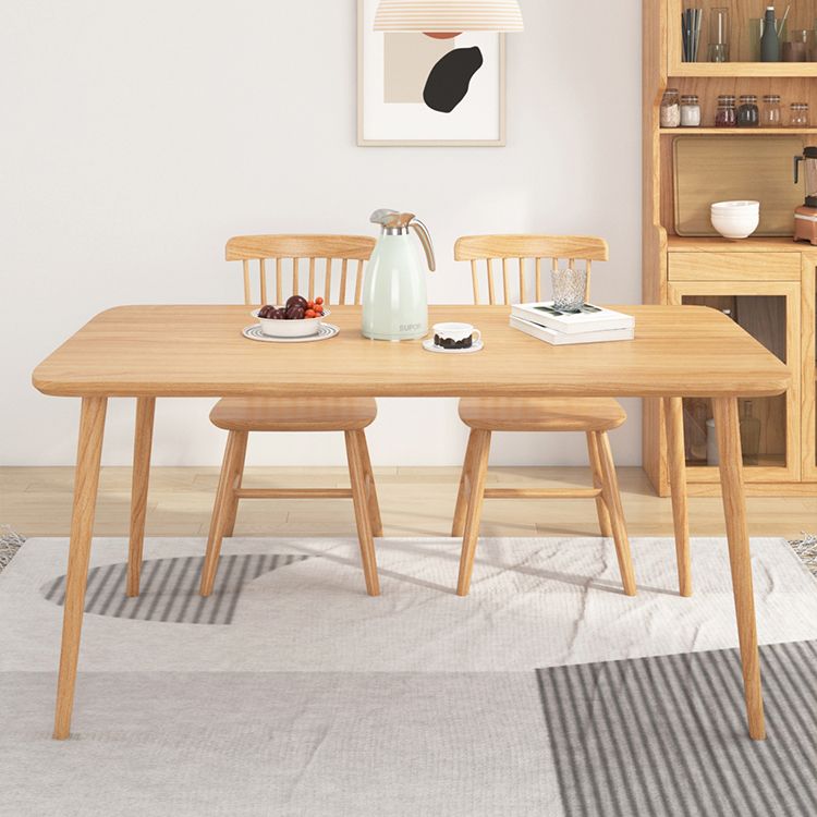 Modern 1/2/3/5 Pieces Rectangle Dining Set Solid Wood Dining Table with Chairs