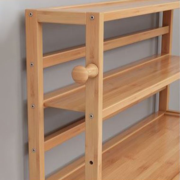Bamboo Shelf Bookcase Natural Open Back Bookcase for Study Room