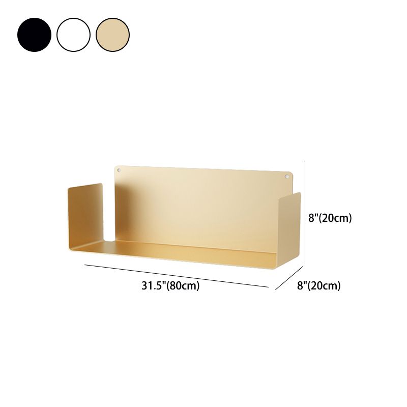 Metal Wall-mount Bookshelf Modern Closed Storage Bookcase with 1 Shelf , 8" D X 8" H