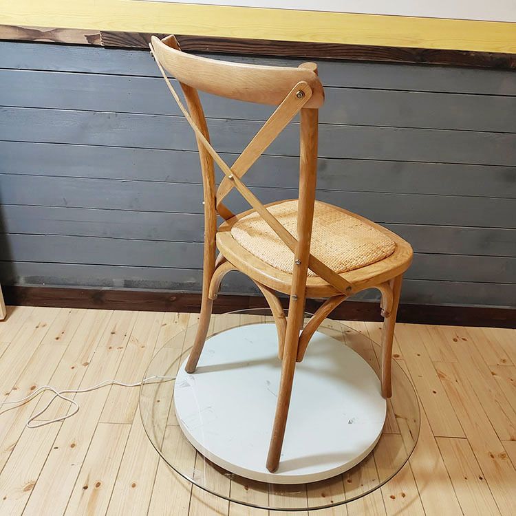 Wooden Contemporary Indoor Dining Side Chair Stackable Cross Back Chair