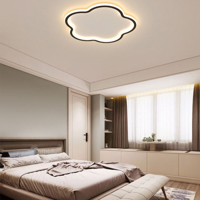 Flower Bedroom Flush Ceiling Light Metal LED Simplicity Flush Mount Light Fixture