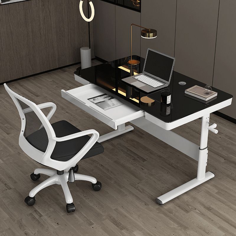 Adjustable Height Modern Computer Desk Steel Base Writing Desk