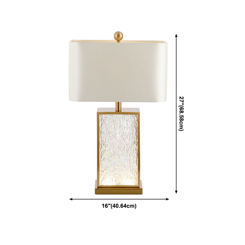 Lampe de table postmoderne à 1 lumière avec des lumières de table en verre carré pour le salon