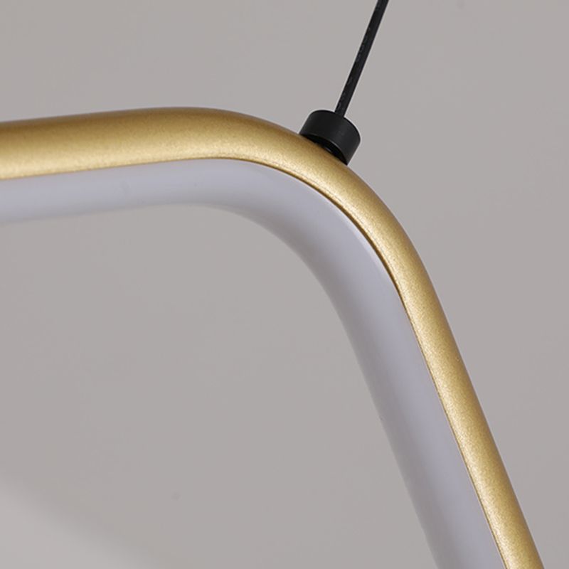 Modern Style Linear Pendant Light Fixtures Metal 2 Lights Led Hanging Lamp