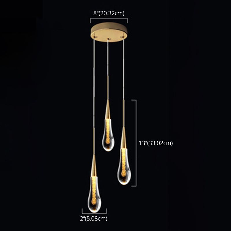 Droplet Multi Ceiling Light Contemporary Crystal Cluster Pendant Light with Hanging Cord for Restaurant