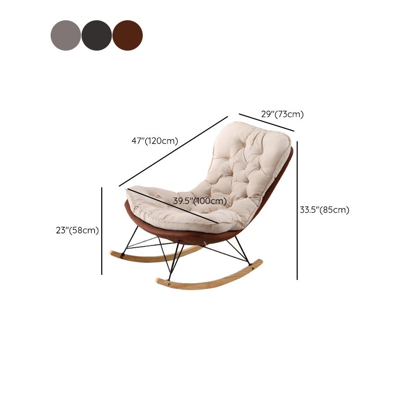 Nordic Light Luxury Chaise Rocking Chair Hotel Leisure Upholstered Lazy Sofa Chair