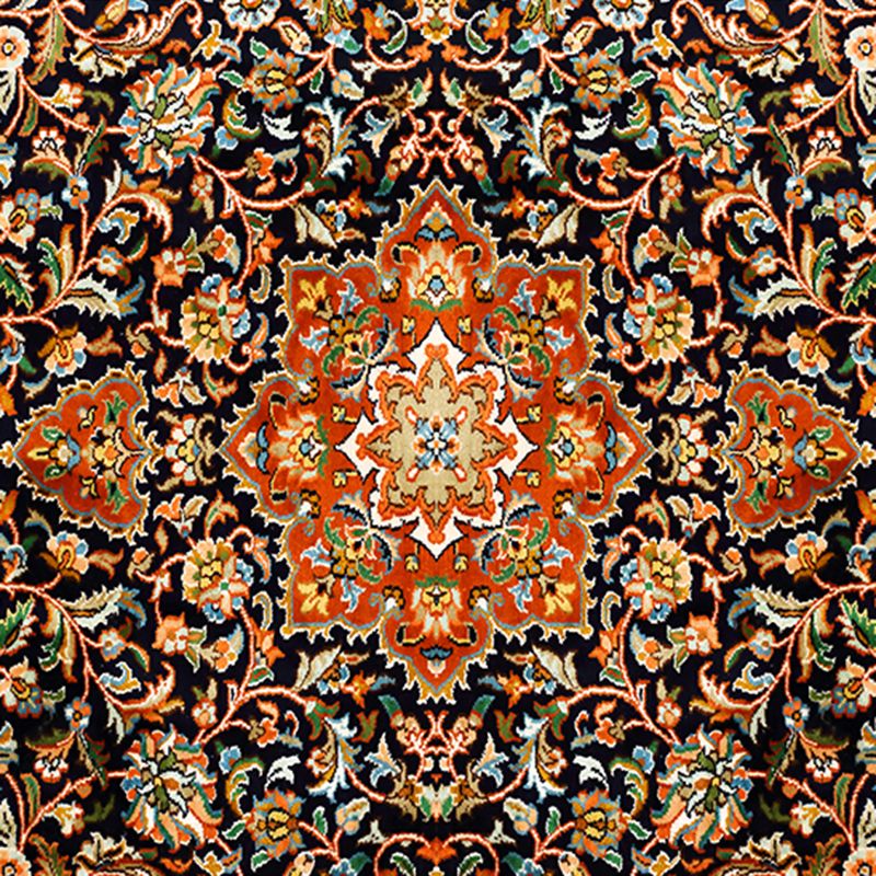 Square Normatic Tribe Rug Moroccan Carpet Polyester Stain Resistant Area Carpet for Living Room