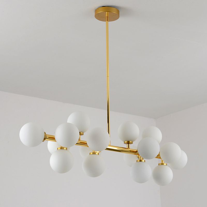 Molecule Dinning Room Island Lighting Fixture Glass Nordic Island Chandelier Light in White