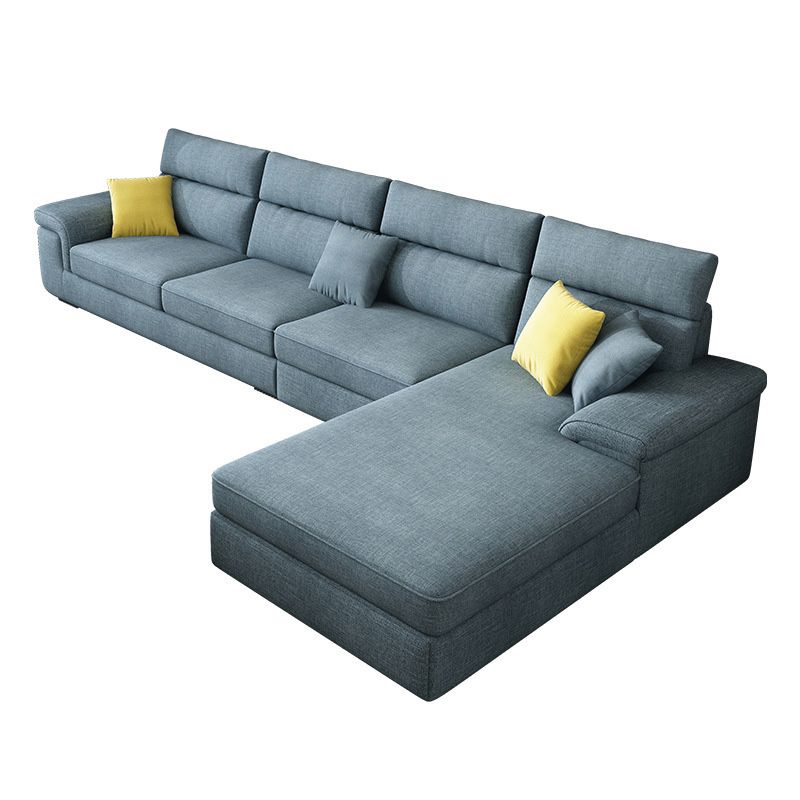 Contemporary 4-seater Fabric Sectional 125.98" W Pillow Top Arm