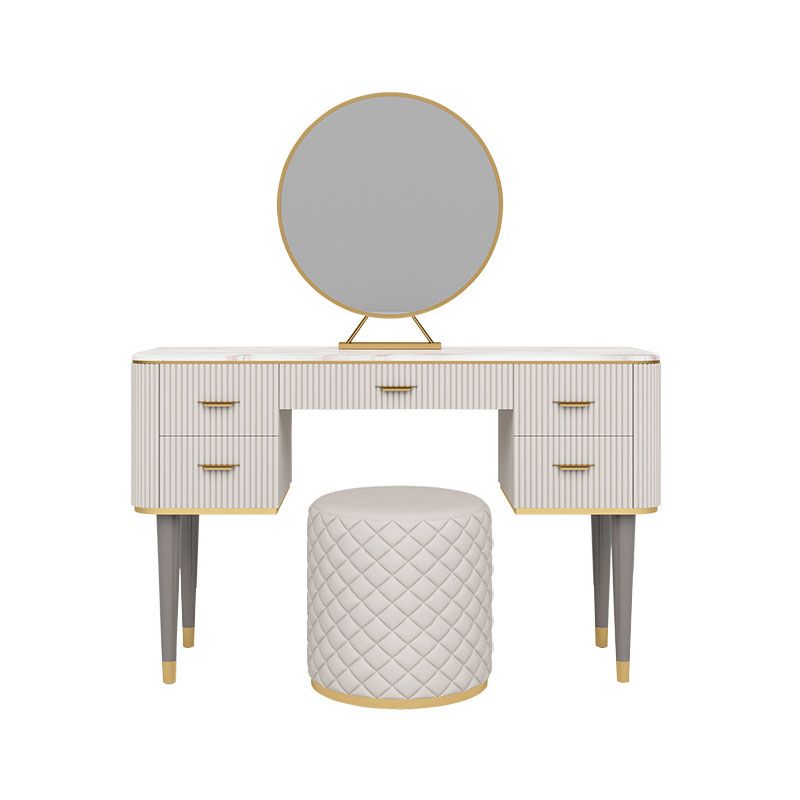 Contemporary Makeup Vanity Set 5-Drawers Vanity Dressing Table Set