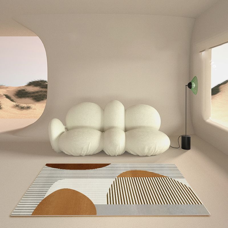 Luxury Washable Carpet Funky Contrast Panel Area Rug Polyester Non-Slip Carpet for Home Decor
