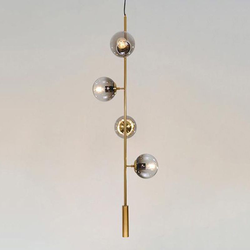 4 / 6 - Light Ceiling Pendant Fixture Metal and Glass Ball Shade Kitchen Island Light