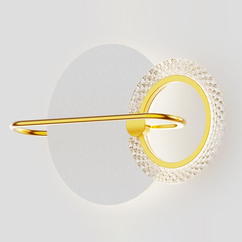 Metal Geometric Shape Wall Light Modern Style 2-Lights Wall Mounted Light Fixture in Gold