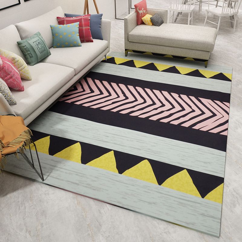 Boho woonkamer tapijt multi-kleuren geo geo geprinte gebied tapijt synthetisch vlekbestendige wasbaar niet-slip tapijt