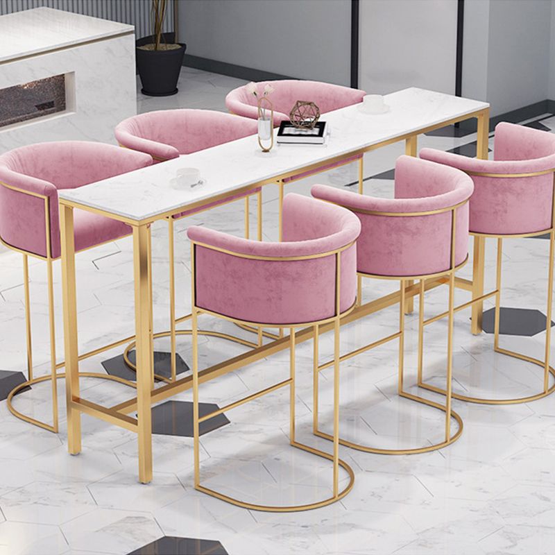 Modern Bar-height Table FauxMarble Top Bistro Bar Table for Living Room