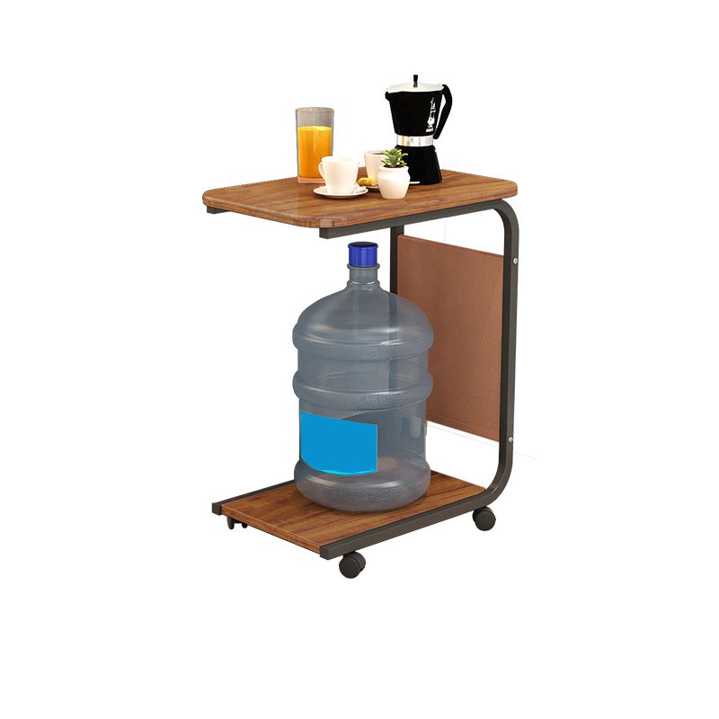 25.59" Tall Modern Night Table Open Storage Wood Bedside Cabinet