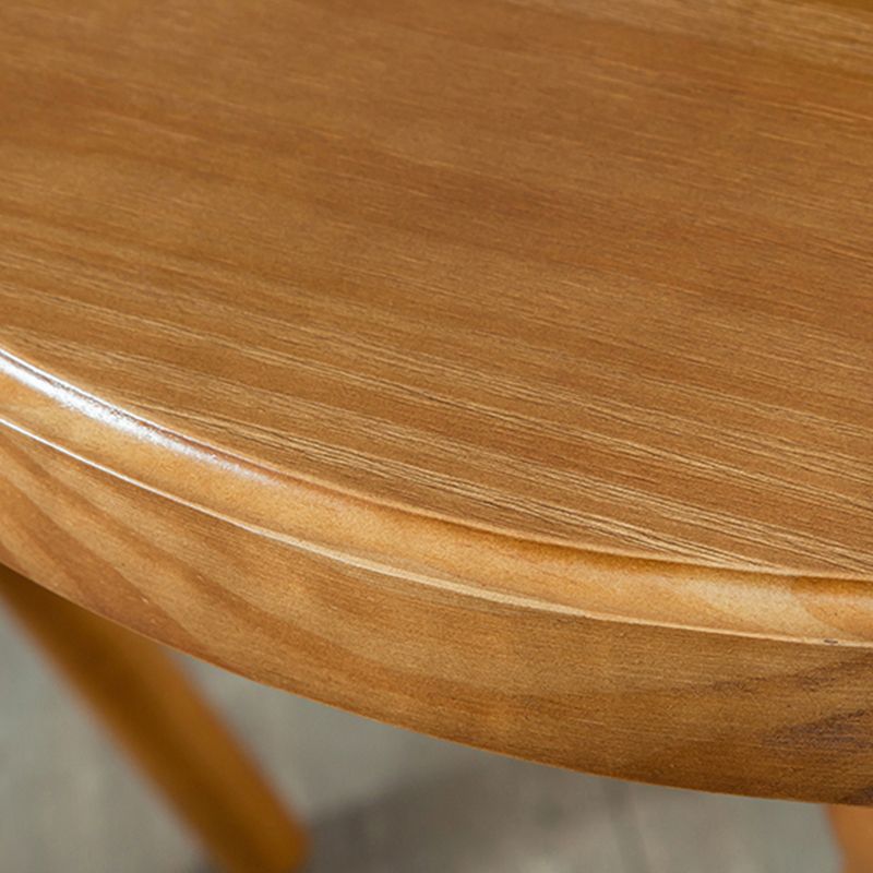 Modern Round Solid Wood Coffee Table 29.5"H Pedestal Cocktail Table