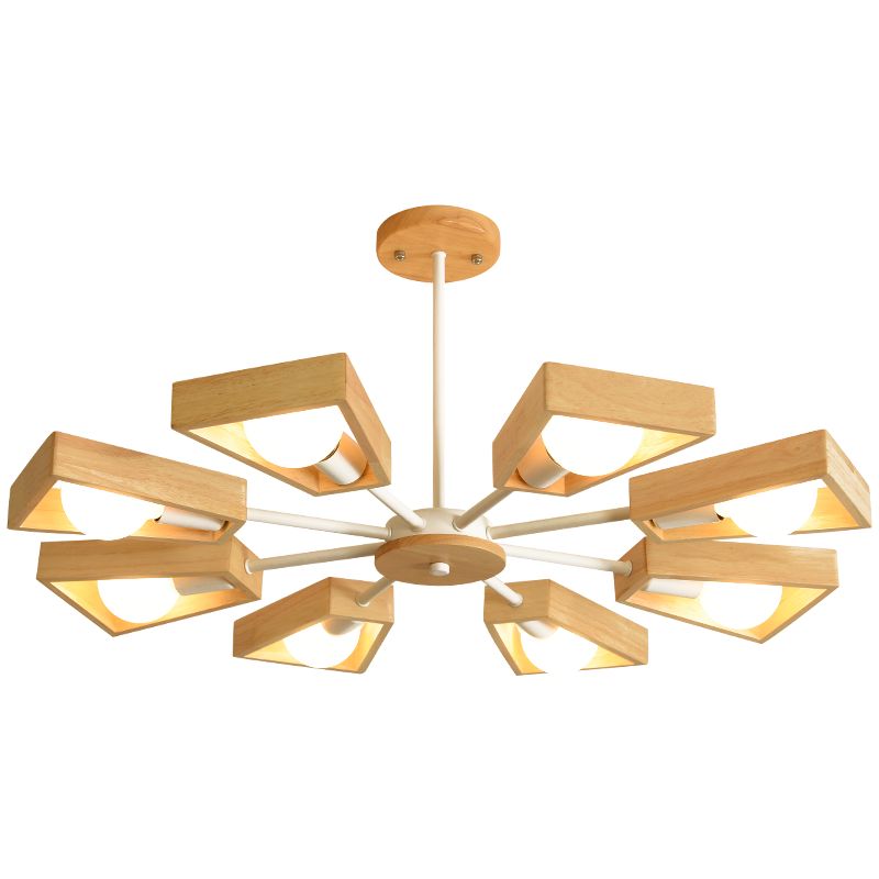 Sputnik Chandelier Light Fixture Nordic Style Wooden Chandelier Lighting Fixture
